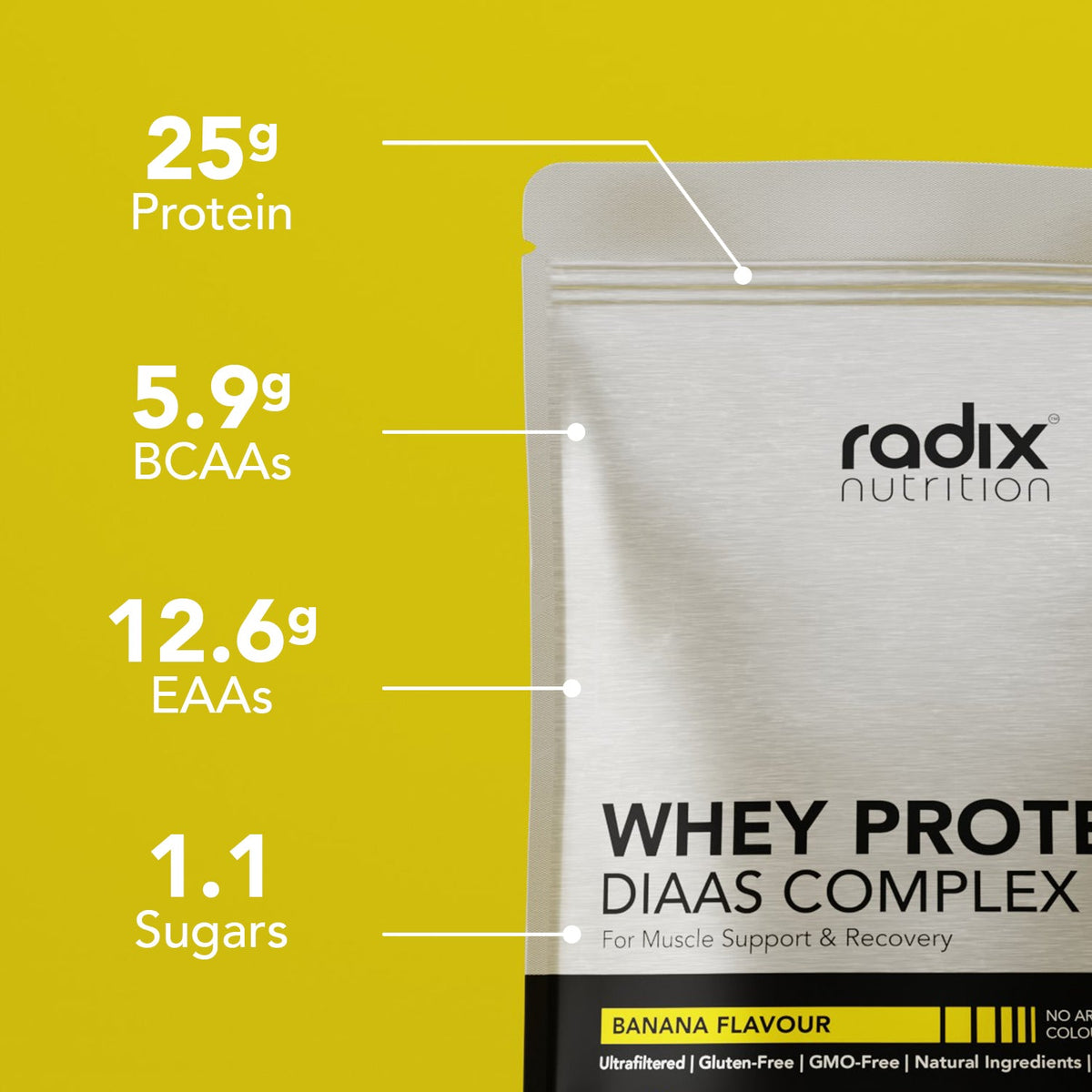 Whey Protein DIAAS Complex 1.61 - 1kg Bag / Banana