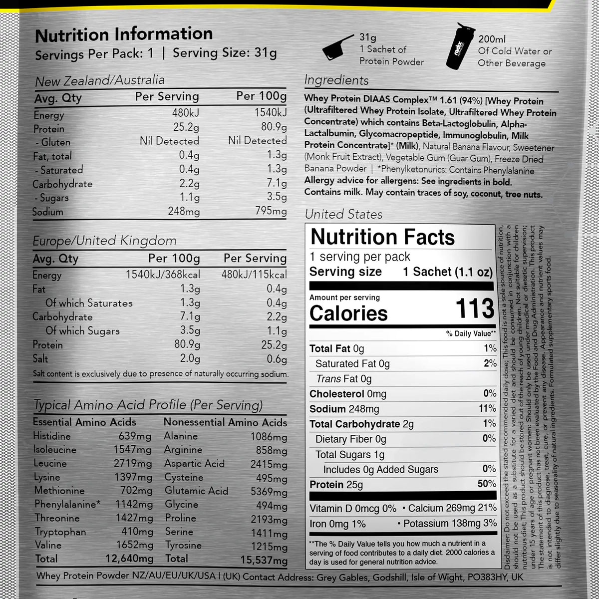 Whey Protein DIAAS Complex 1.61 - Banana / Single Serve