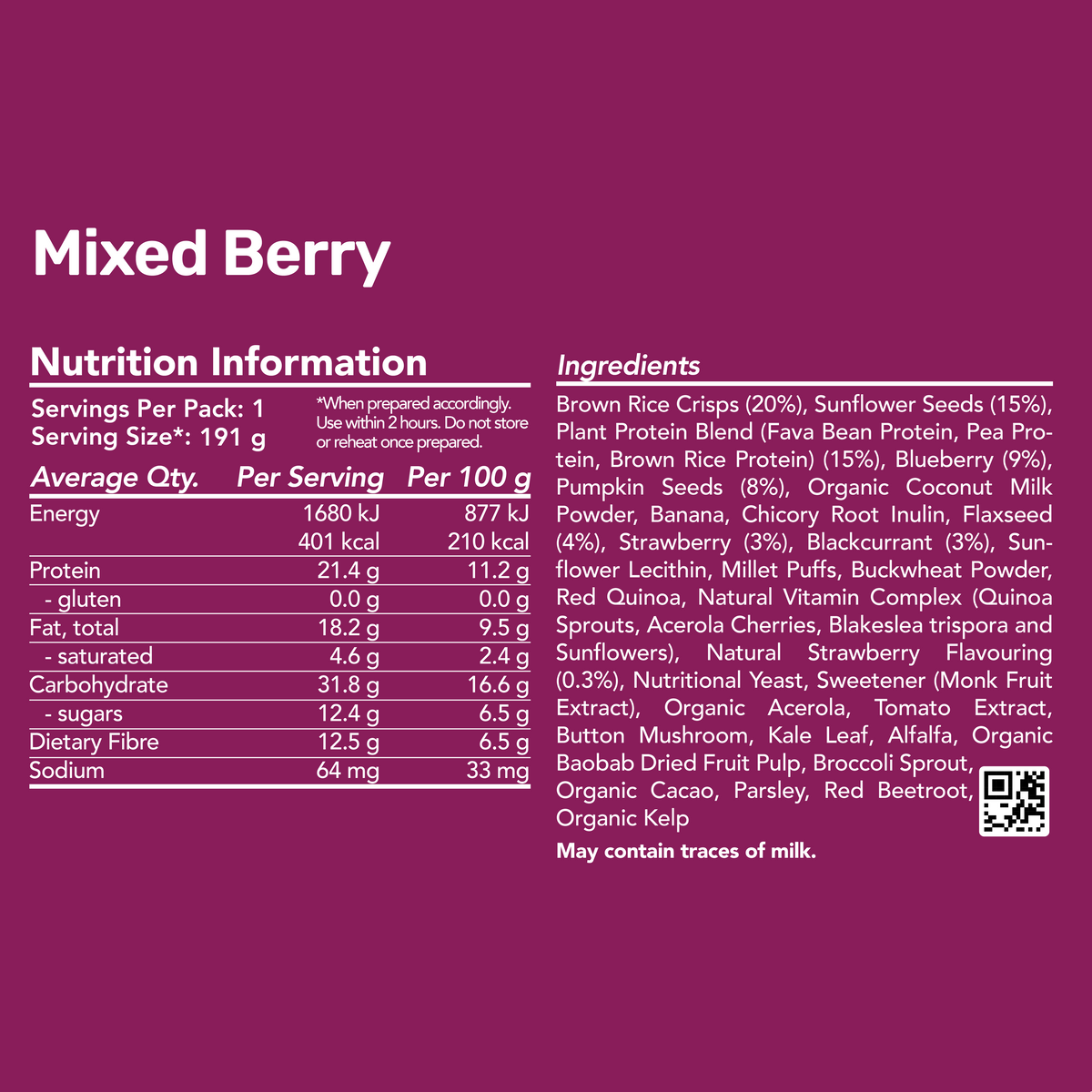 Original Breakfast - Mixed Berry / 400 kcal (8 Pack)