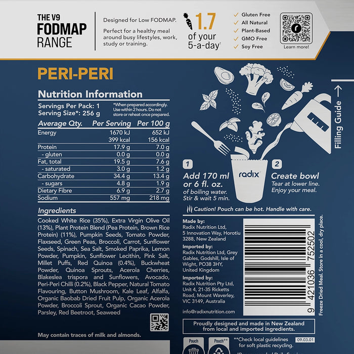 FODMAP meal - Peri-Peri / 400 Kcal (8 Pack)
