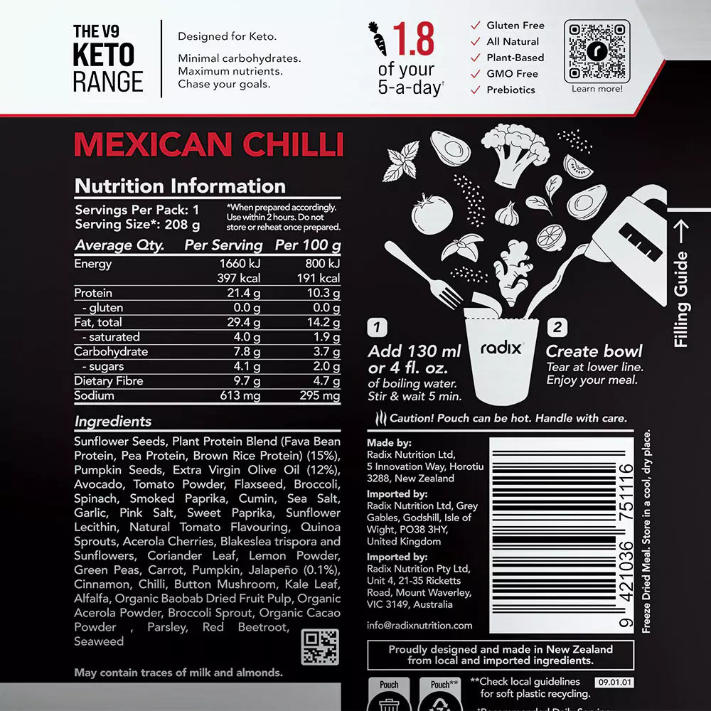 Keto Meal - Mexican Chilli / 400 kcal (8 Pack)