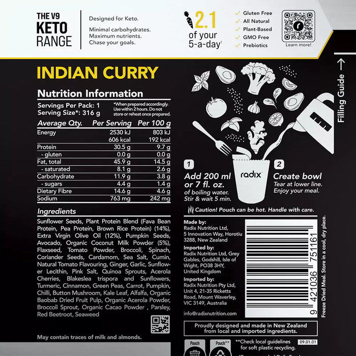 Keto Meal - Indian Curry / 600 kcal (6 Pack)