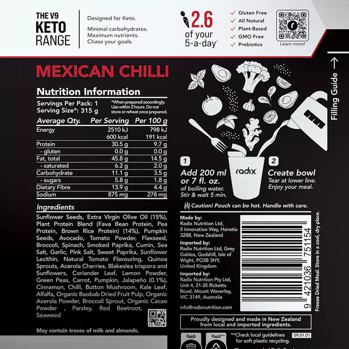 Keto Meal - Mexican Chilli / 600 kcal (6 Pack)