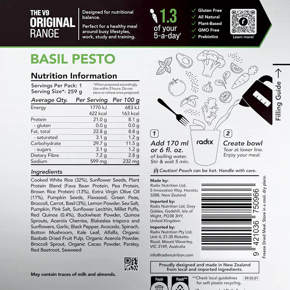Original Meal - Basil Pesto / 400 kcal (1 Serving)
