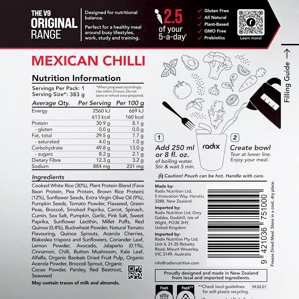 Original Meal - Mexican Chilli / 600 kcal (1 Serving)