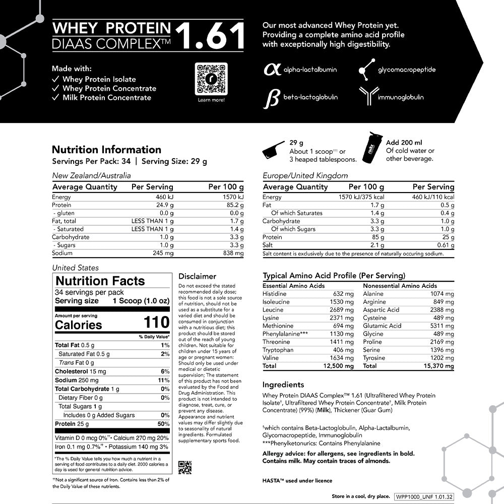 Whey Protein DIAAS Complex 1.61 - Unflavoured / Single Serve