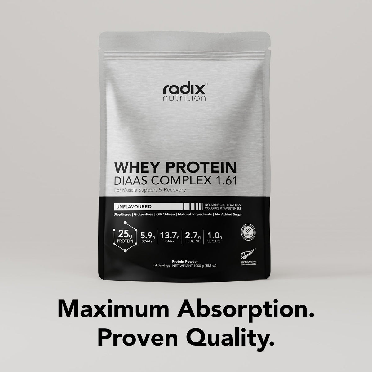 Whey Protein DIAAS Complex 1.61 - Unflavoured / 1kg Bag