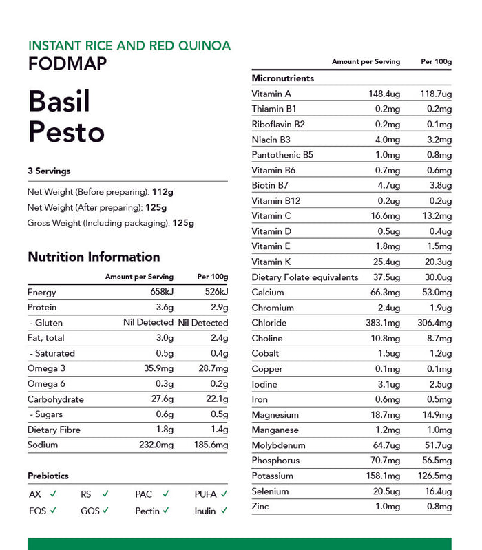 Instant Rice and Quinoa Mix - Basil Pesto / 3 servings
